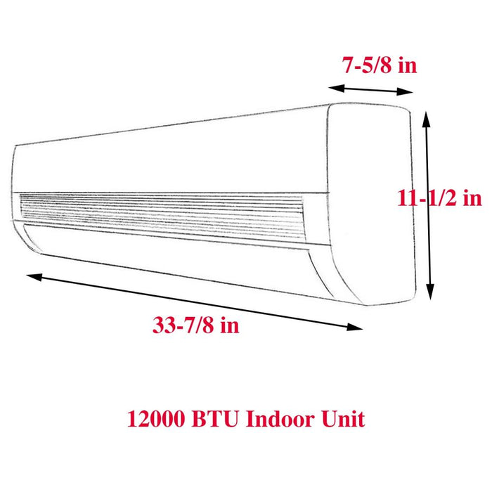 AUX 12000 BTU Ductless Air Conditioner 12ft