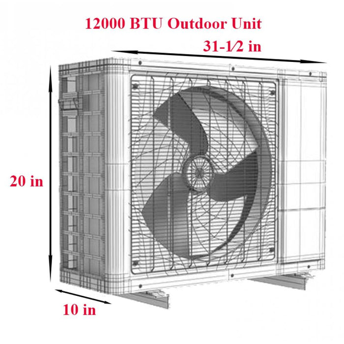 AUX 12000 BTU Ductless Air Conditioner 12ft